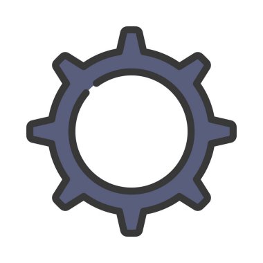 Beyaz arkaplan üzerine çarklı vektör simgesi ayarı  