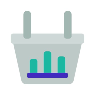 Alışveriş sepeti simgesi, vektör illüstrasyonu
