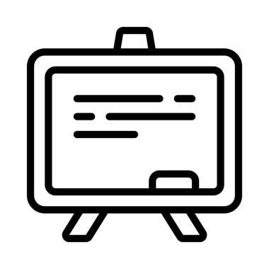 Tebeşir tahtası düz simgesi, vektör illüstrasyonu 