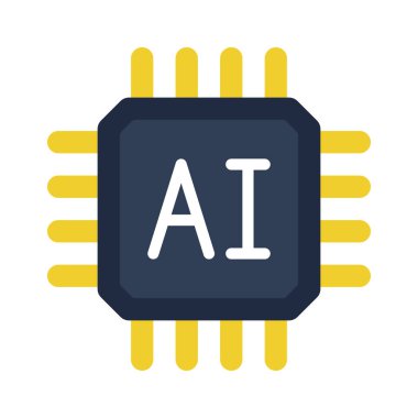 Yapay Zeka simgesi. beyaz arkaplanda izole edilmiş web tasarımı için ana vektör simgesi          