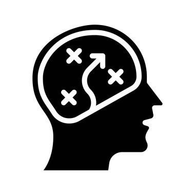 Planlama Zihni düz simgesi, vektör illüstrasyonu 