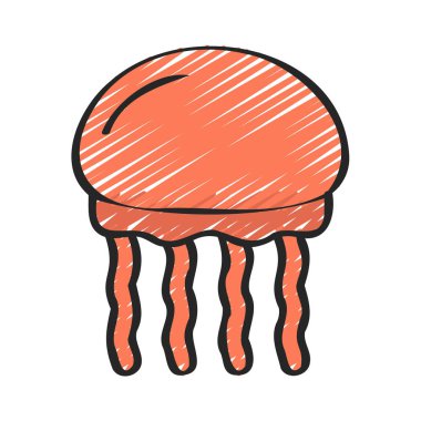 denizanası vektör çizgisi simgesi deseni