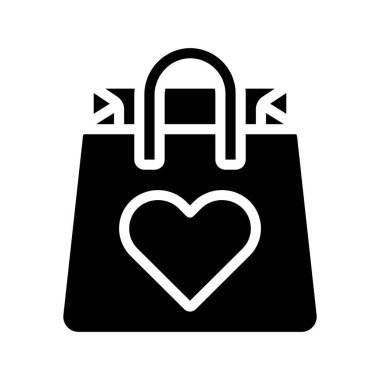 Alışveriş Torbası Web ikonu vektör illüstrasyonunu seviyorum