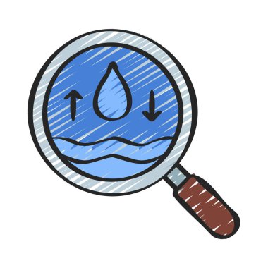 Hidroloji düz simgesi, vektör illüstrasyonu 