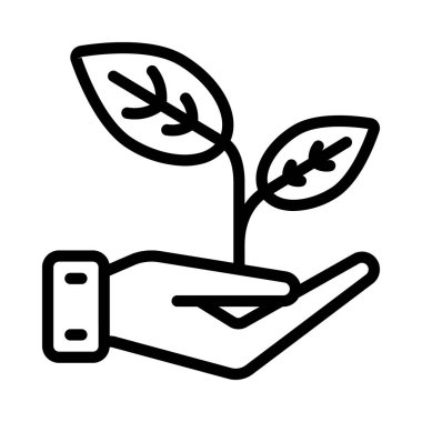 Eldeki Doğa ikon vektör illüstrasyon tasarımı