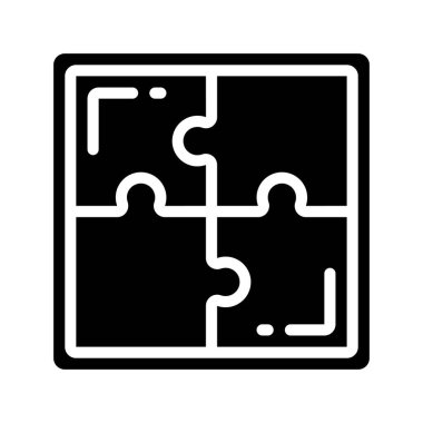 Yapboz parçaları simgesi. Web için basit bulmaca parçaları vektör simgesi çizimi