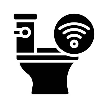 Akıllı Tuvalet simgesi, vektör illüstrasyonu basit tasarım