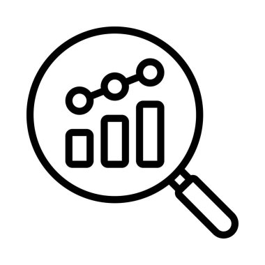 İstatistiksel analiz düz simgesi, vektör illüstrasyonu