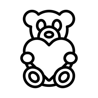 Kalp karikatürü vektör illüstrasyonlu ayı kalbi