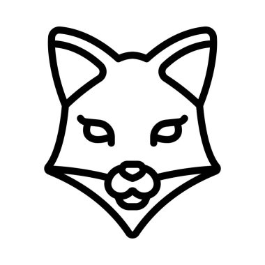 fox düz simgesi, vektör illüstrasyonu 