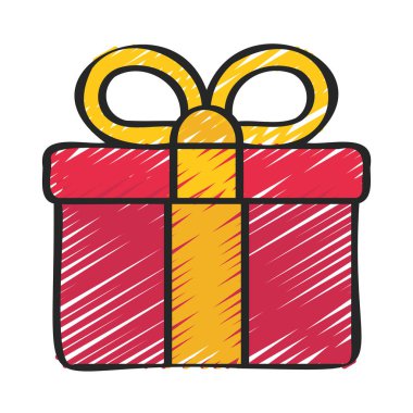 Beyaz arkaplanda hediye sembolü izole edildi