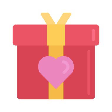 hediye kutusu simgesi, vektör illüstrasyonu