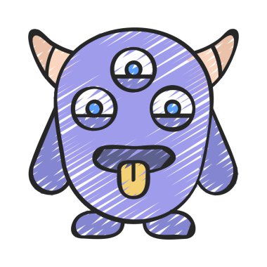 Beyaz arkaplanda canavar vektör çizimi 