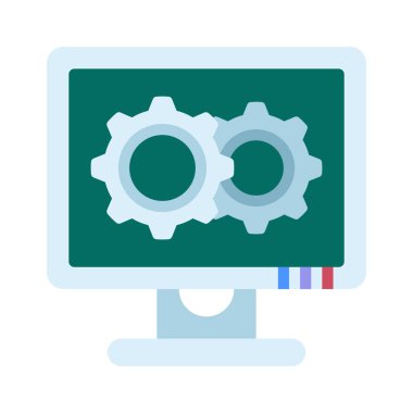 Bilgisayar Yapılandırma simgesi, vektör illüstrasyonu 