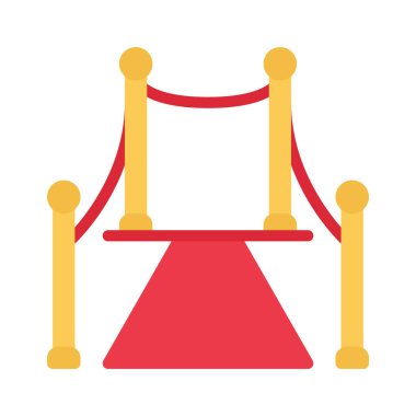 Kırmızı Halı Olayı düz simgesi, vektör illüstrasyonu 