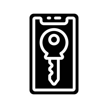 Mobil Anahtar simgesi, vektör illüstrasyonu basit tasarım