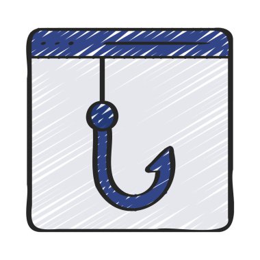 Web sitesi Phishing simgesi, vektör illüstrasyonu