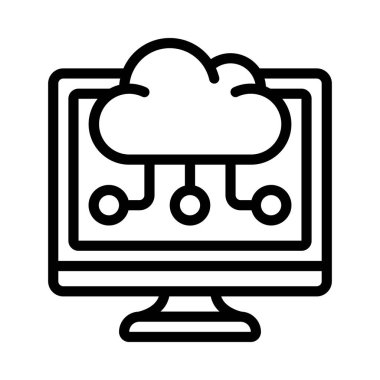 Bulut Teknolojileri Simgesi, Vektör İllüstrasyonu
