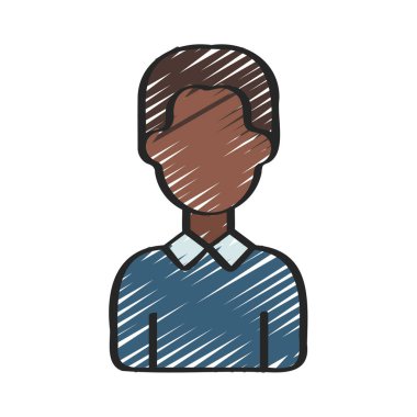 Süveter Adam web simgesi düz tasarım, vektör illüstrasyonu