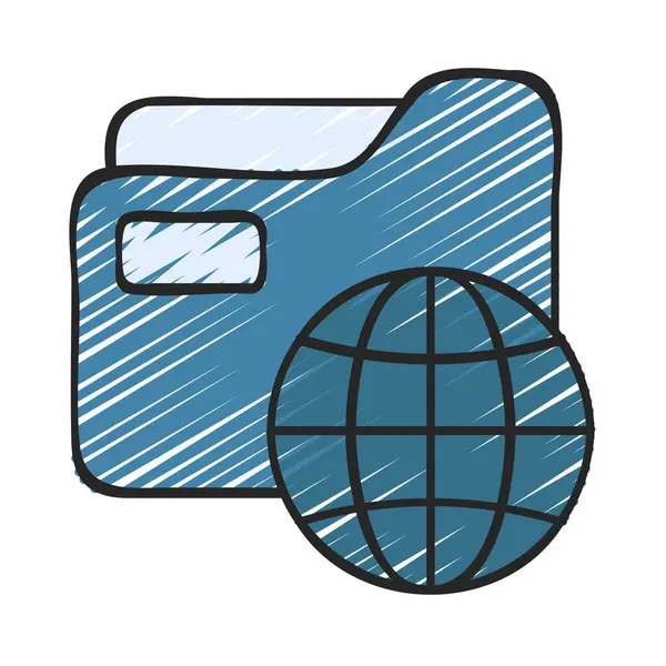 Internet Folder Icon Vector Illustration — Stock Vector