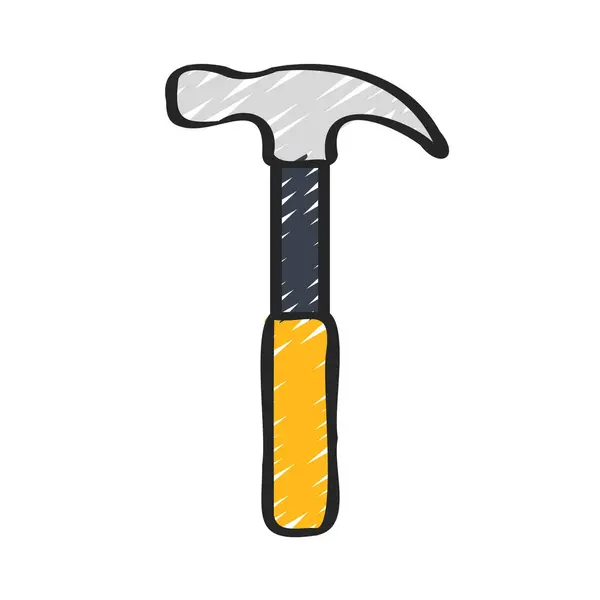 Claw Hammer Icon White Background — Stock Vector