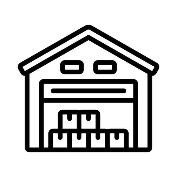 Parcel Warehouse Building Symbol Vektorillustration — Stockvektor