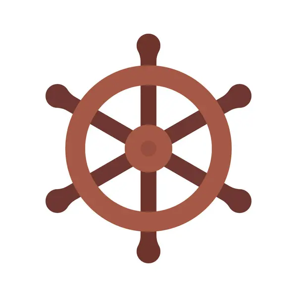 Pirate Steering Wheel Web Icon Vector Illustration — Stock Vector