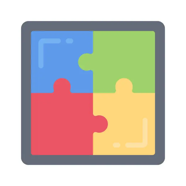 Puzzle Pieces Icon Simple Illustration Puzzle Pieces Vector Icon Web — Stock Vector