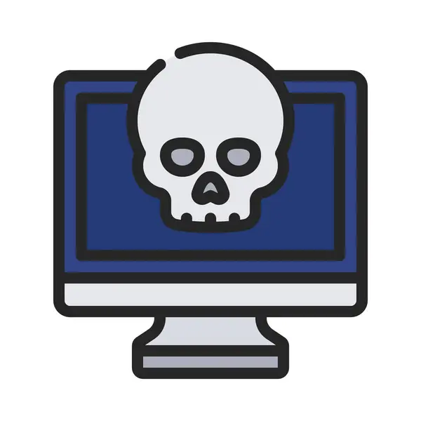 Laptop Skull White Background Vector Illustration Design — Stock Vector