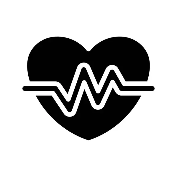 Coração Com Design Ícone Vetor Linha Batimento Cardíaco — Vetor de Stock