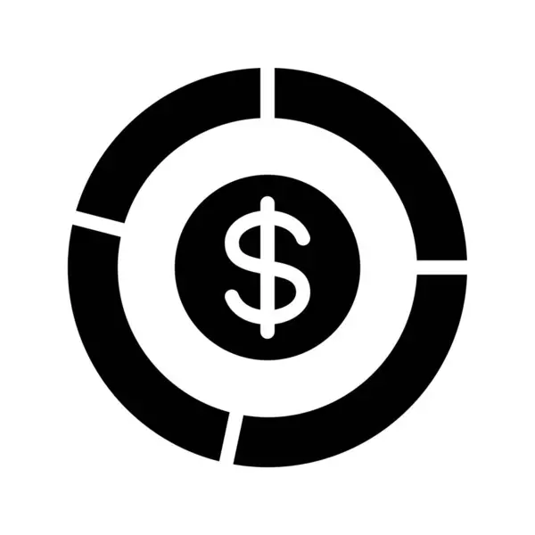Dinheiro Pie Chart Ícone Ilustração Simples —  Vetores de Stock