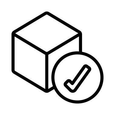 Blok Doğrulama düz simgesi, vektör illüstrasyonu 