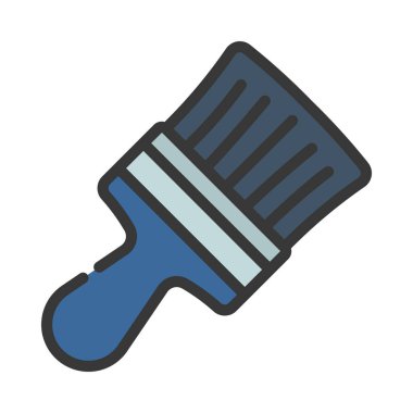 Fırça düz ikon vektör illüstrasyonunu boya 