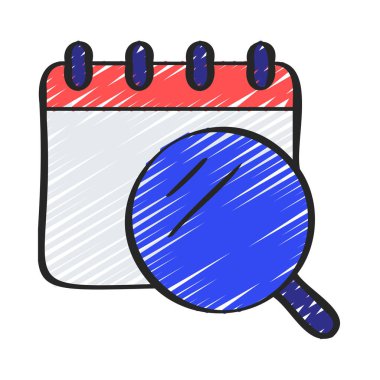 Zamanlama Analiz simgesi, vektör illüstrasyonu 