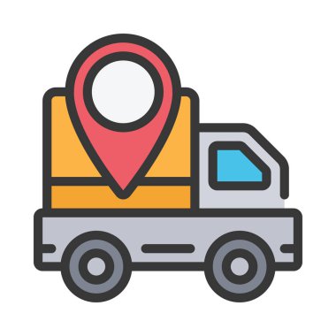 Teslimat konumu ikon vektör illüstrasyonu 