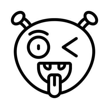 Beyaz arkaplanda göz kırp simgesi vektörü simgesi              