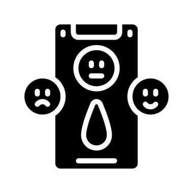 Mobil Duygu Seçimi simgesi, vektör illüstrasyonu basit tasarım