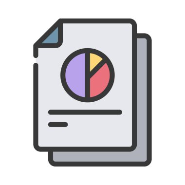 Beyaz arkaplanda izole edilmiş Grafik Belgesi vektör simgesi, grafik