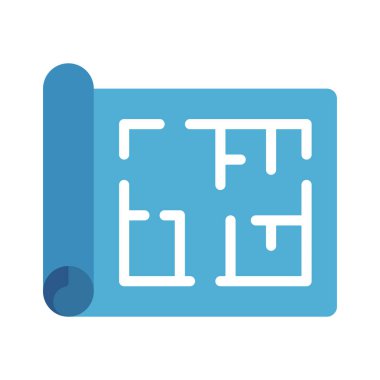 Döşeme planı düz simgesi, vektör illüstrasyonu 