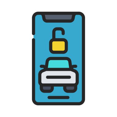 Otomobil Mobil ikon vektör illüstrasyon tasarımının kilidini aç