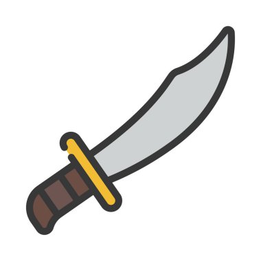 Scimitar Blade düz simgesi, vektör illüstrasyonu 