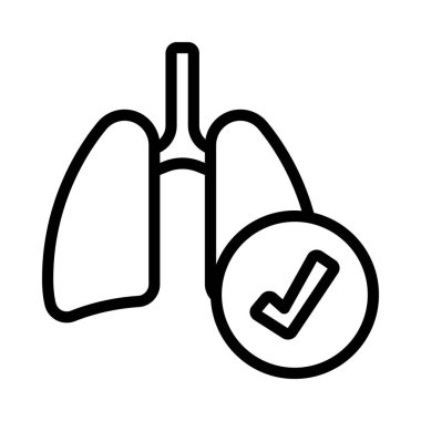 İyi Akciğer Sağlığı yassı simgesi, vektör illüstrasyonu 