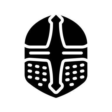 Tapınak Şövalyesi Miğfer Web ikonu vektör illüstrasyonu