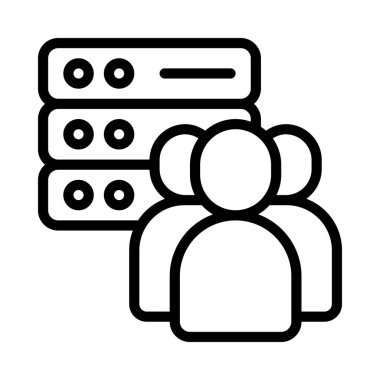 Paylaşılan Sunucu web simgesi vektör illüstrasyonu