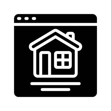 House Web Sitesi simgesi, vektör illüstrasyonu 