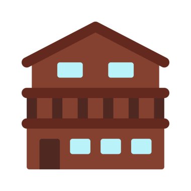 Chalet Binası düz simgesi, vektör illüstrasyonu 