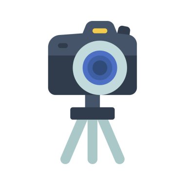 kamera vektörü düz renk simgesi