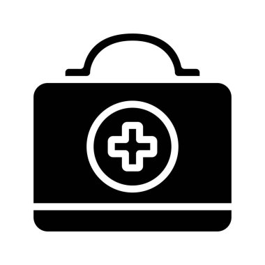 İlk yardım kiti web simgesi vektör illüstrasyonu