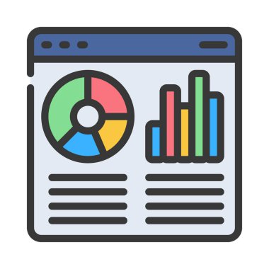 business Website Grafik veri simgesi, vektör illüstrasyonu