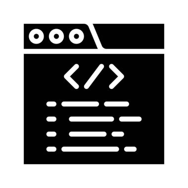 Web Sitesi Kodlama simgesi, vektör illüstrasyonu